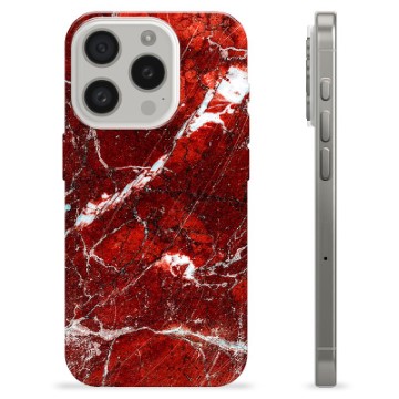 Funda de TPU para iPhone 15 Pro - Mármol Rojo