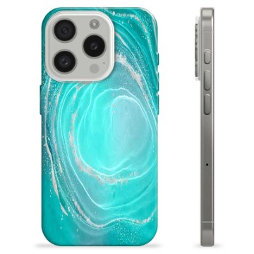 Funda de TPU para iPhone 15 Pro - Remolino Turquesa