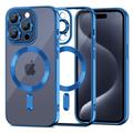 Funda Tech-Protect MagShine para iPhone 15 Pro - Compatible con MagSafe - Transparente / Azul oscuro