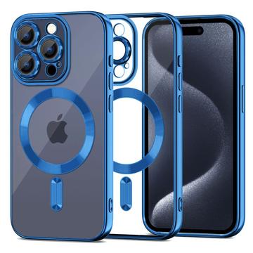 Funda Tech-Protect MagShine para iPhone 15 Pro - Compatible con MagSafe - Transparente / Azul oscuro