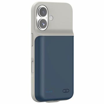 Carcasa con Batería de Reserva para iPhone 16 - 7000mAh - Azul Oscuro / Gris