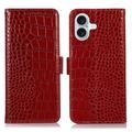 Funda Crocodile con RFID para iPhone 16 - Estilo Cartera