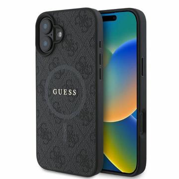 Funda con anillo de color Guess 4G para iPhone 16 - Compatible con MagSafe - Negro