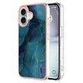 Funda TPU Marble Pattern Electrochapada IMD para iPhone 16 - Verde