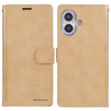 Funda de cartera Cartera iPhone 16 Mercury Goospery Blue Moon - Oro