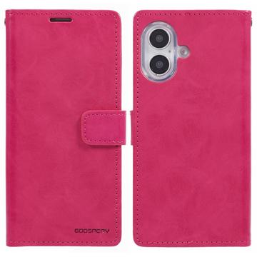 Funda de cartera iPhone 16 Mercury Goospery Blue Moon - Rosa Fuerte