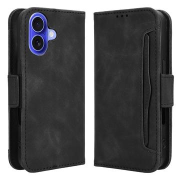 Funda tipo billetera con tarjetero para iPhone 16 Plus - Negra