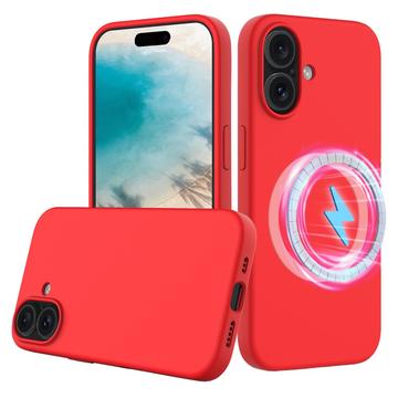 Funda de Silicona Líquida para iPhone 16 Plus - Compatible con MagSafe - Rojo