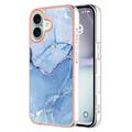 Funda TPU Marble Pattern Electrochapada IMD para iPhone 16 Plus