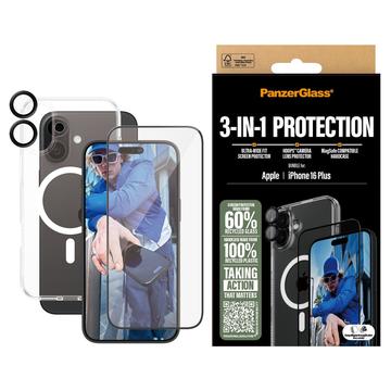 Paquete de protección 3 en 1 PanzerGlass para iPhone 16 Plus