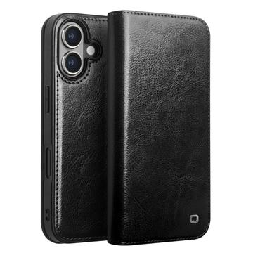 Funda Clásica de Cuero Qialino para iPhone 16 Plus - Estilo Cartera