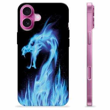 Funda de TPU para iPhone 16 Plus - Dragón de Fuego Azul