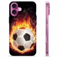 Funda de TPU para iPhone 16 Plus - Pelota de Fútbol en Llamas