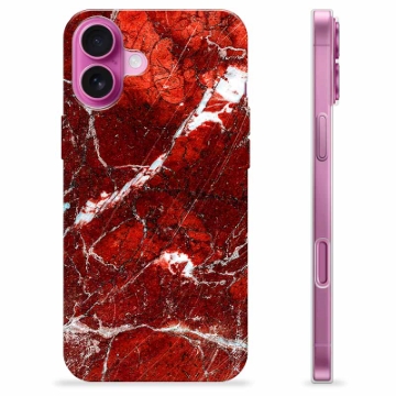 Funda de TPU para iPhone 16 Plus - Mármol Rojo