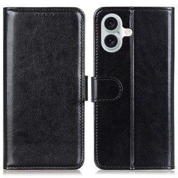 Funda de cartera con cierre magnético para iPhone 16 Plus - Negro