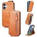 Funda con Tapa Vertical con Bolsillo con Cremallera para iPhone 16 Plus