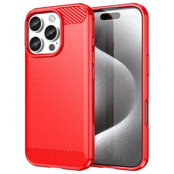 Carcasa de TPU Brushed para iPhone 16 Pro - Fibra de Carbono