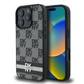 Funda DKNY Patrón de cuadros y rayas para iPhone 16 Pro - Negro