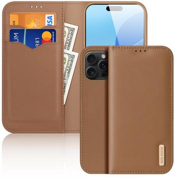 Funda de Cuero Dux Ducis Hivo para iPhone 16 Pro - Estilo Cartera