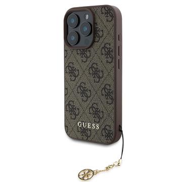 Carcasa Híbrida Guess 4G Charms Collection para iPhone 16 Pro - Marrón