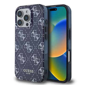 Funda iPhone 16 Pro Guess IML Efecto Denim - Compatible con MagSafe - Azul Oscuro