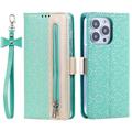 Funda Lace Pattern para iPhone 16 Pro - Estilo Cartera