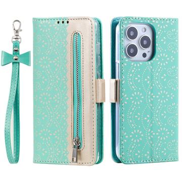 Funda Lace Pattern para iPhone 16 Pro - Estilo Cartera