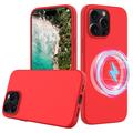 Funda de Silicona Líquida para iPhone 16 Pro - Compatible con MagSafe - Rojo