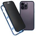 Carcasa Magnética con Cristal Templado para iPhone 16 Pro - Privacidad - Azul Oscuro