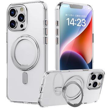 Funda híbrida con soporte magnético para iPhone 16 Pro - Transparente