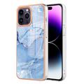 Funda TPU Marble Pattern Electrochapada IMD para iPhone 16 Pro