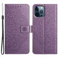 Funda Mandala Series para iPhone 16 Pro Max - Estilo Cartera - Púrpura