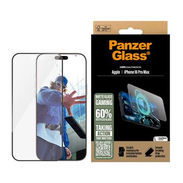 Protector de pantalla iPhone 16 Pro Max PanzerGlass Gaming Ultra-Wide Fit EasyAligner - 9H - Borde negro