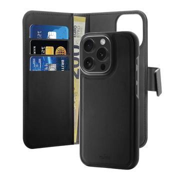 Funda Magnética Estilo Cartera Puro 2-en-1 para iPhone 16 Pro Max - Negro