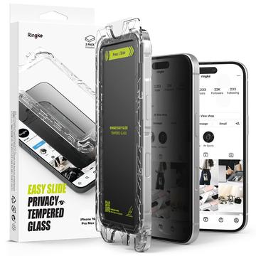 Protector de pantalla de cristal templado Ringke Easy Slide Privacy para iPhone 16 Pro Max - 2 uds.