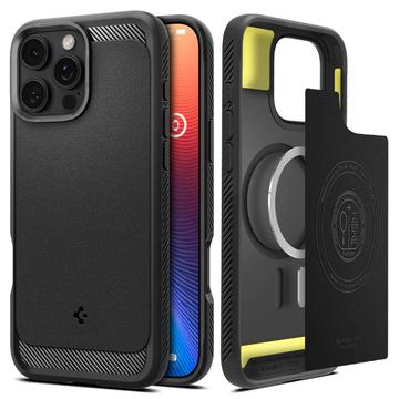 Carcasa de TPU Spigen Rugged Armor Mag para iPhone 16 Pro Max - Negro