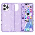 Funda Híbrida Stylish Glitter Series para iPhone 16 Pro Max - Púrpura