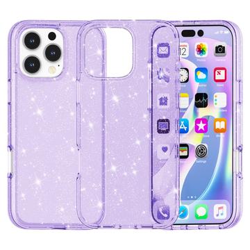 Funda Híbrida Stylish Glitter Series para iPhone 16 Pro Max - Púrpura