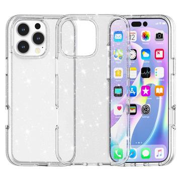 Funda Híbrida Stylish Glitter Series para iPhone 16 Pro Max - Blanco