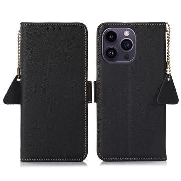 Funda con RFID para iPhone 16 Pro Max - Estilo Cartera - Negro