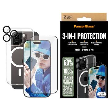 Paquete de protección 3 en 1 iPhone 16 Pro PanzerGlass