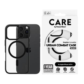 Funda PanzerGlass Care Urban Combat para iPhone 16 Pro - Compatible con MagSafe - Negro