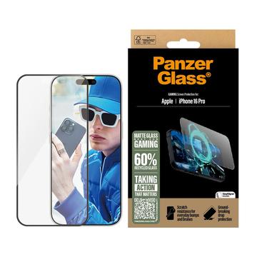 iPhone 16 Pro PanzerGlass Gaming Ultra-Wide Fit EasyAligner Protector de pantalla de vidrio templado - 9H - Borde negro