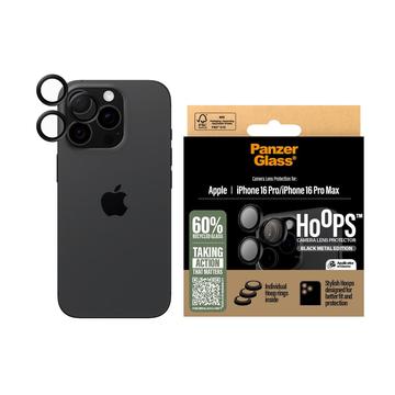 Protector de lente de cámara iPhone 16 Pro/16 Pro Max PanzerGlass Hoops - Negro