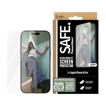 Protector de pantalla de vidrio templado PanzerGlass Safe Ultra-Wide Fit iPhone 16 Pro - 9H - Transparente