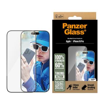 Protector de Pantalla - 9H - PanzerGlass Ultra-Wide Fit EasyAligner para iPhone 16 Pro - Borde Negro