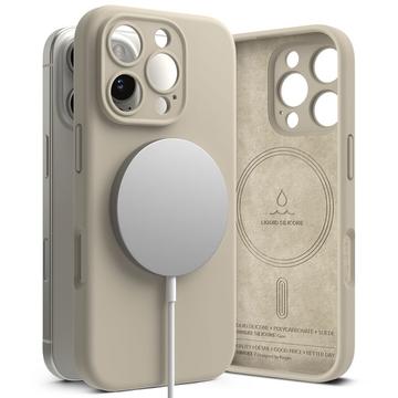 Funda MagSafe de silicona líquida Ringke para iPhone 16 - Piedra