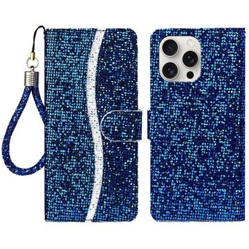 iPhone 16 Pro Funda elegante con purpurina para cartera