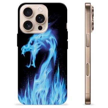 Funda de TPU para iPhone 16 Pro - Dragón de Fuego Azul