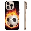 Funda de TPU para iPhone 16 Pro - Pelota de Fútbol en Llamas